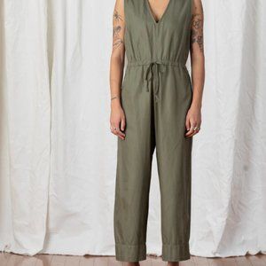 Ali Golden Slit Back Jumpsuit- Forest Green